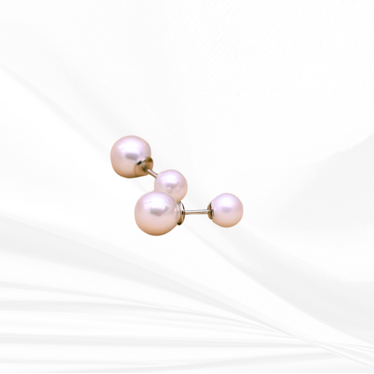 Double Pearl Stud Earrings