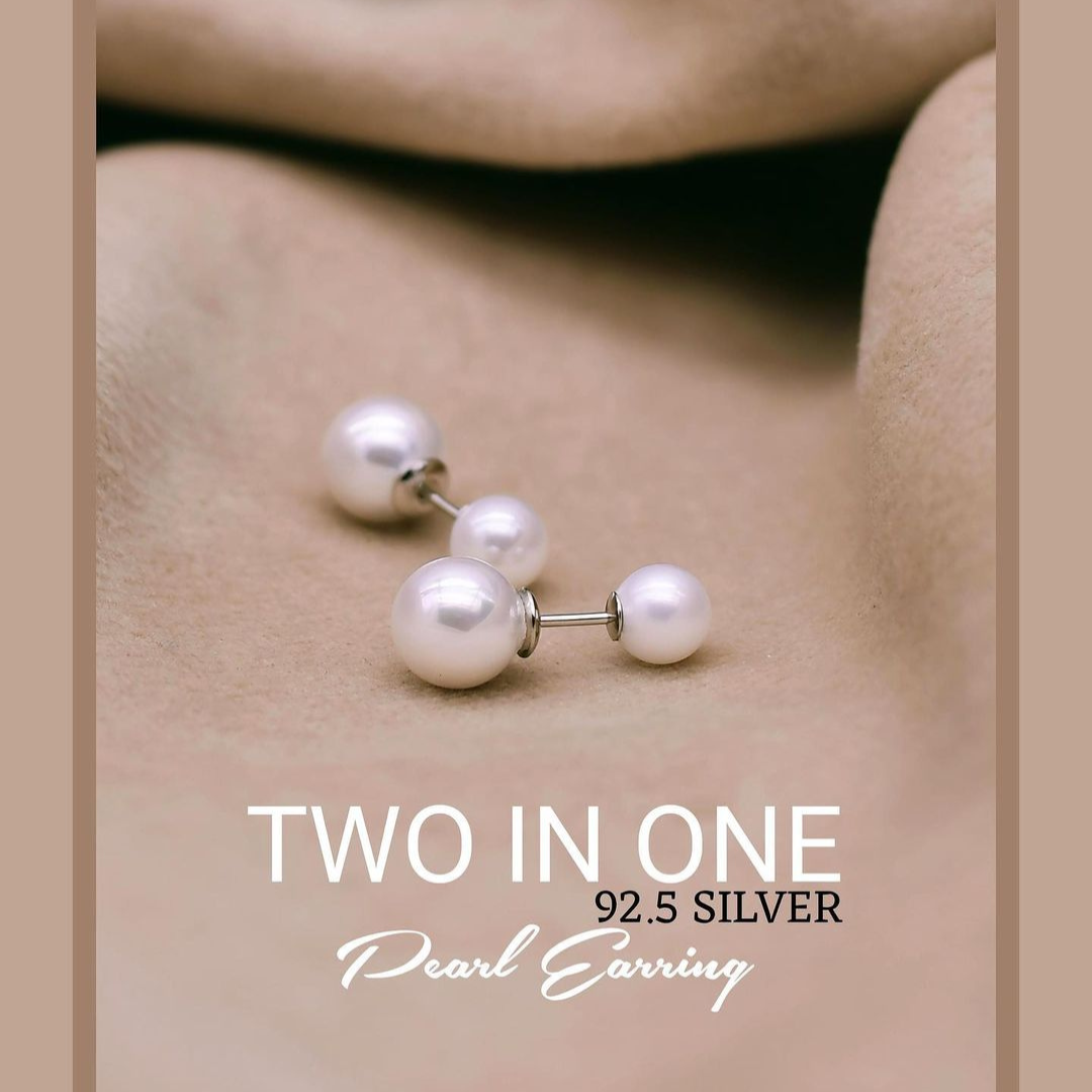 Double Pearl Stud Earrings