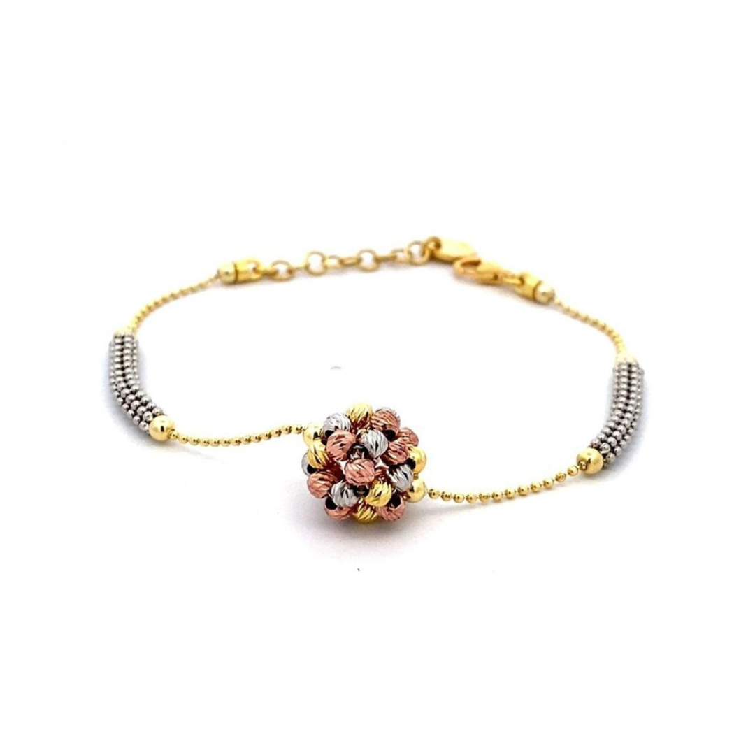 Multicolor Flower with Golden Chain Bracelet