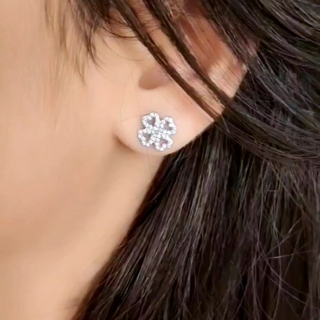 Silver Flower Stud Earrings